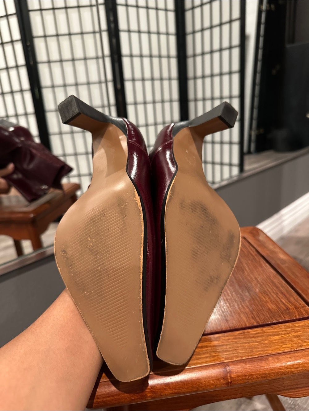 ASOS Wine Pointed Toe Mid-Calf Heeled Boots - Picture 4 of 7